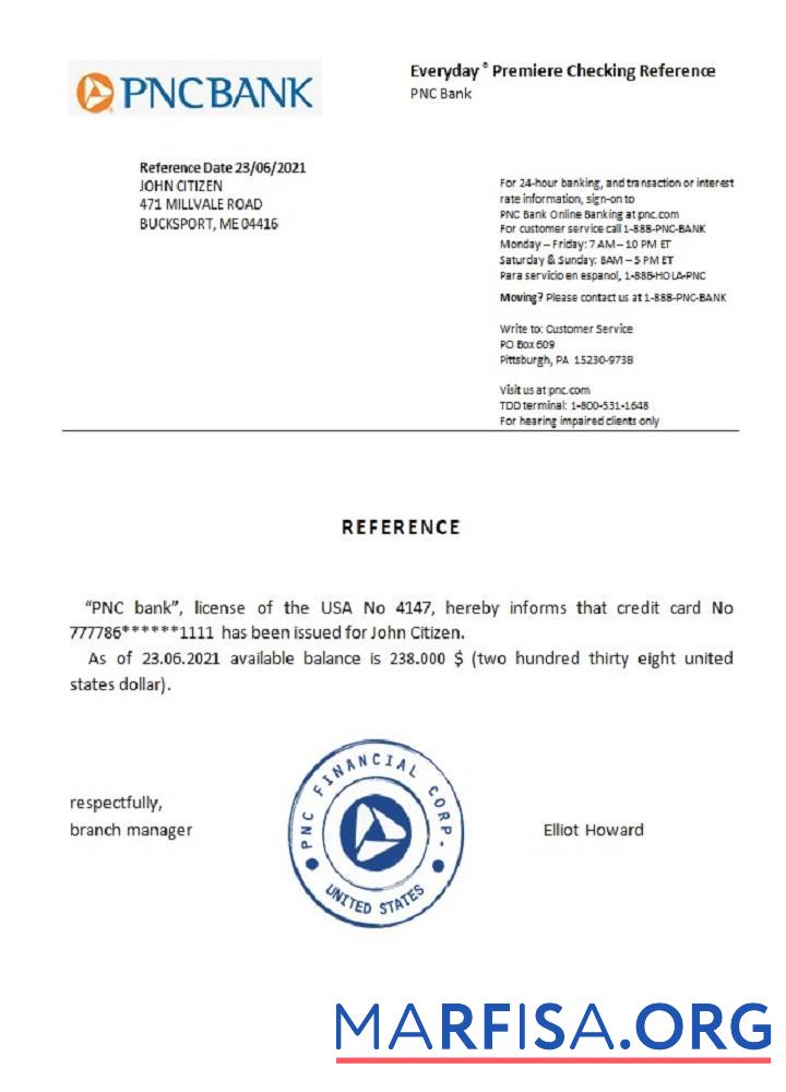 Downloadable USA PNC reference example